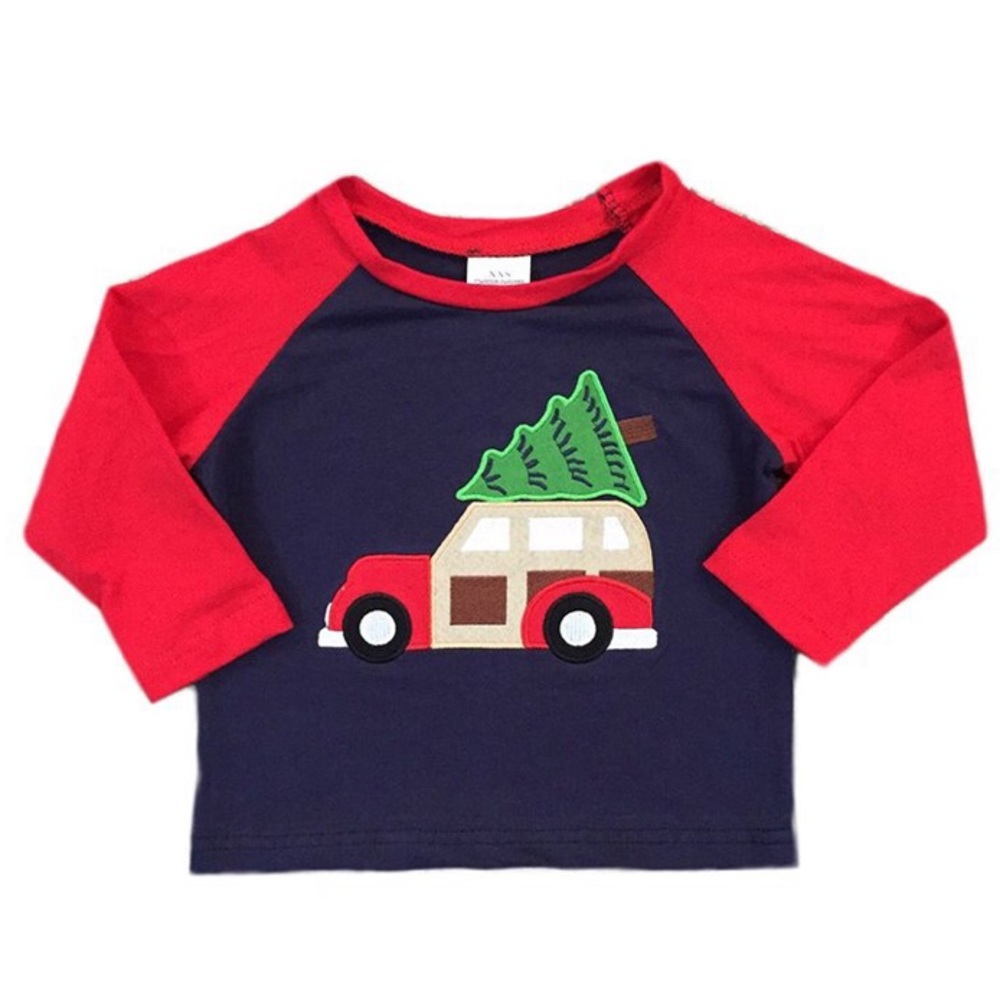 HoneydewUSA Christmas Tree Raglan Size 8